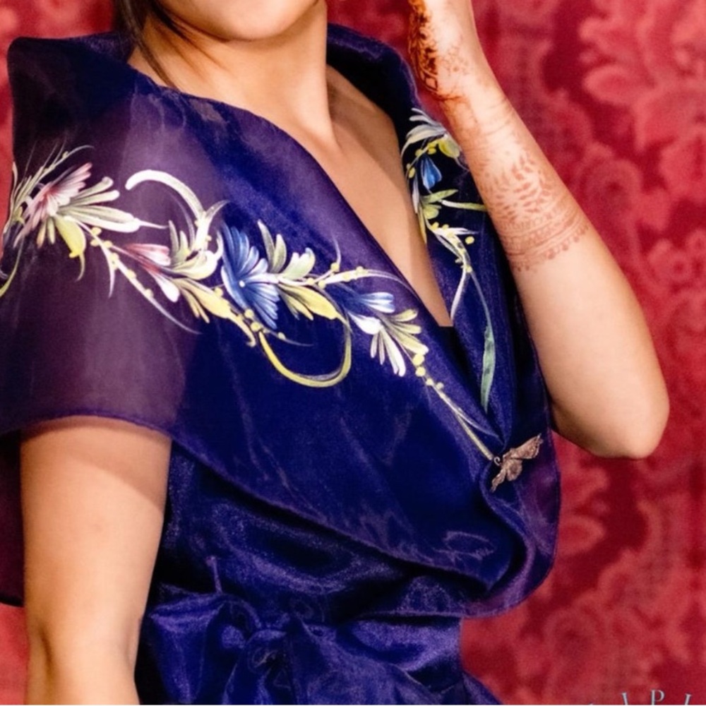 Navy Blue Filipiniana Belted Size Medium